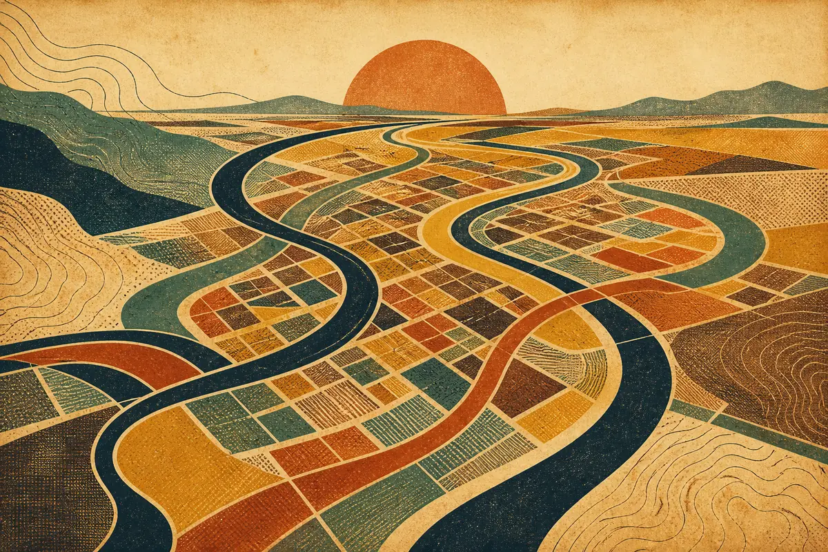 Abstract illustrated map composition for Glendale, United States