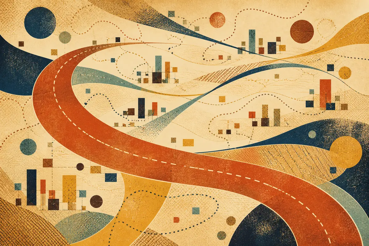 Abstract illustrated map composition for Glendale Heights, United States
