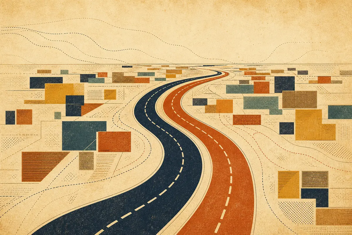 Abstract illustrated map composition for Glenview, United States