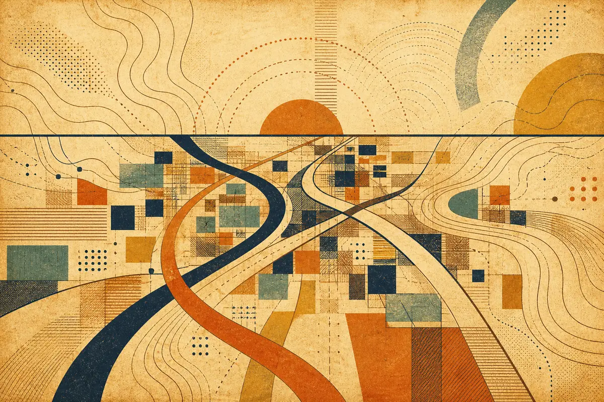 Abstract illustrated map composition for Gloucester, United States