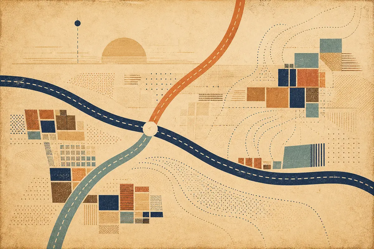 Abstract illustrated map composition for Goldsboro, United States