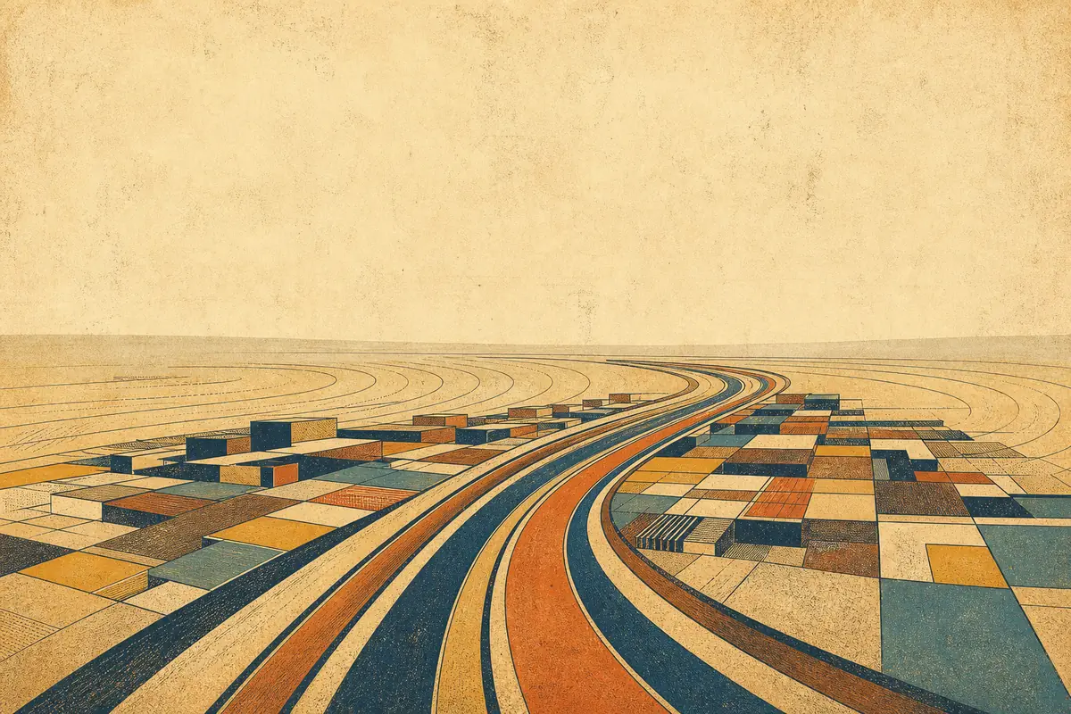 Abstract illustrated map composition for Goodyear, United States
