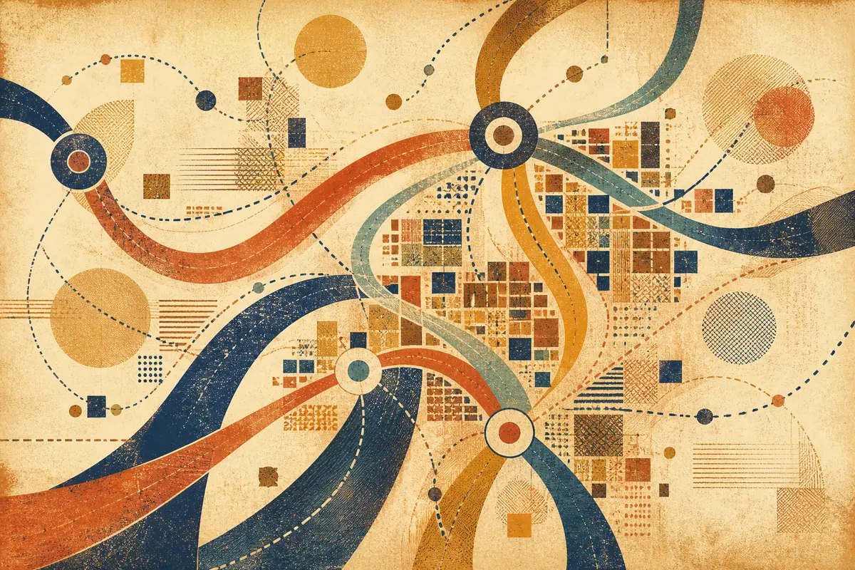 Abstract illustrated map composition for Goose Creek, United States