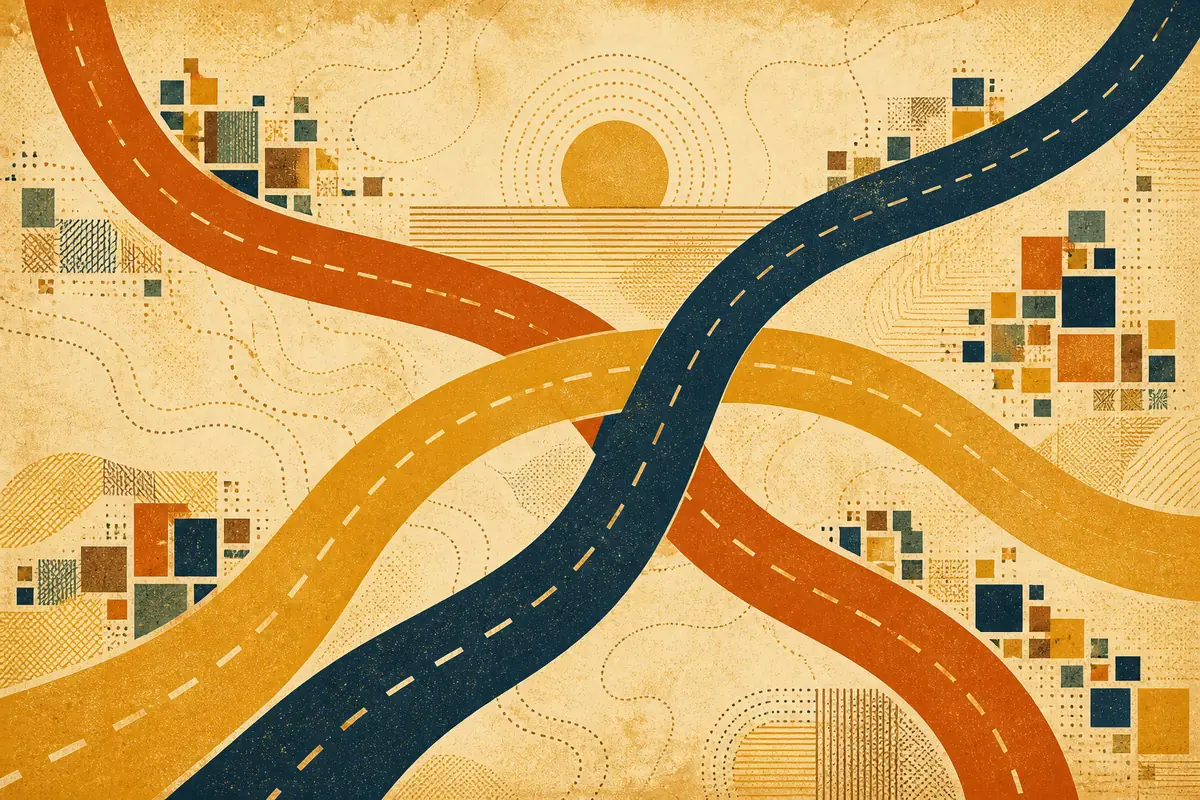 Abstract illustrated map composition for Granger, United States