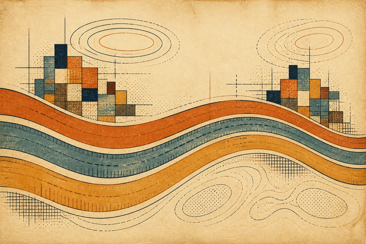 Abstract illustrated map composition for Greeley, United States