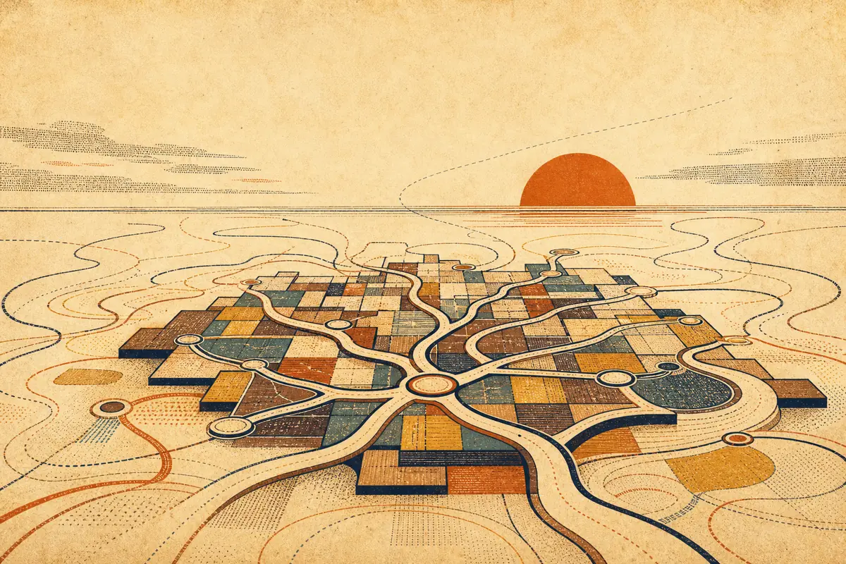 Abstract illustrated map composition for Greenville, United States
