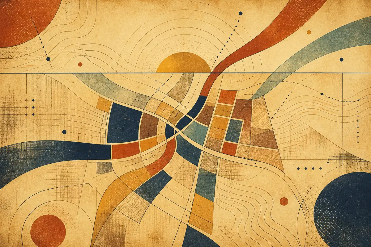 Abstract illustrated map composition for Greenwood, United States