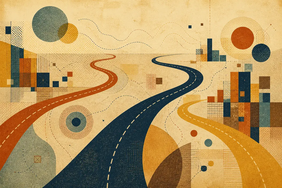 Abstract illustrated map composition for Gurnee, United States