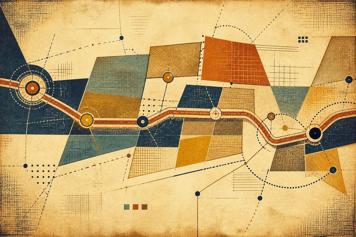 Abstract illustrated map composition for Hackensack, United States