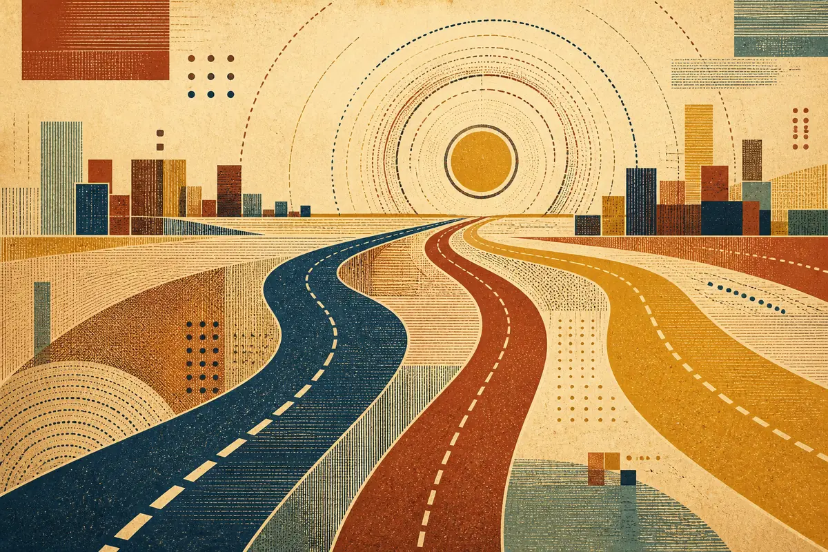 Abstract illustrated map composition for Haines City, United States