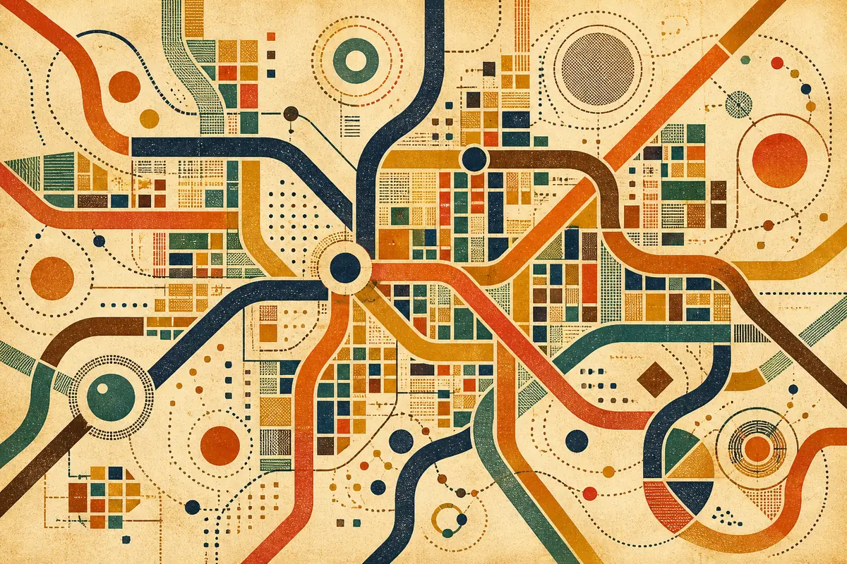 Abstract illustrated map composition for Hallandale Beach, United States