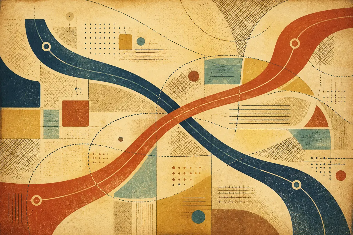 Abstract illustrated map composition for Haltom City, United States