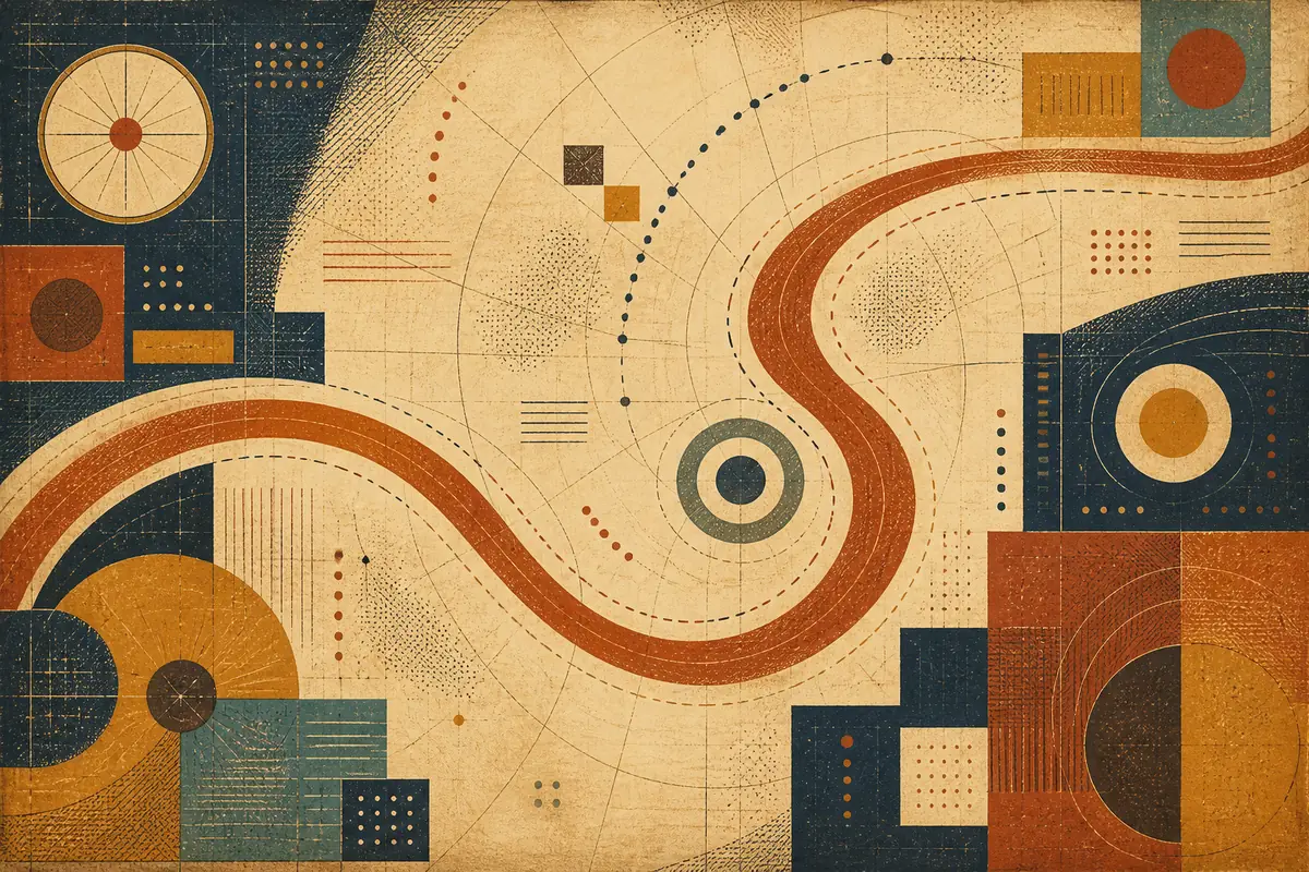 Abstract illustrated map composition for Hamburg, United States
