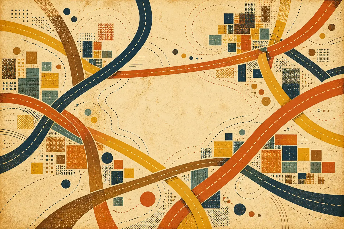 Abstract illustrated map composition for Hanover Park, United States