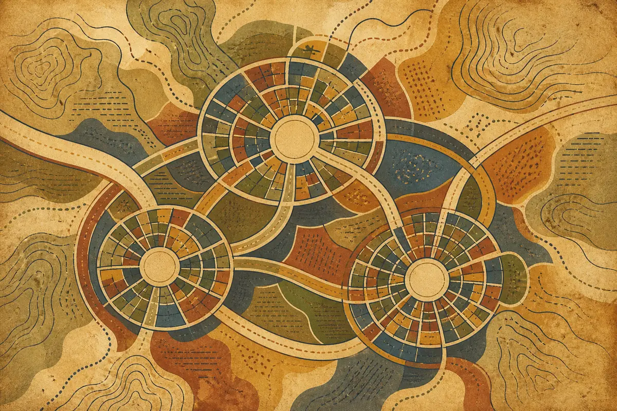 Abstract illustrated map composition for Harrisburg, United States