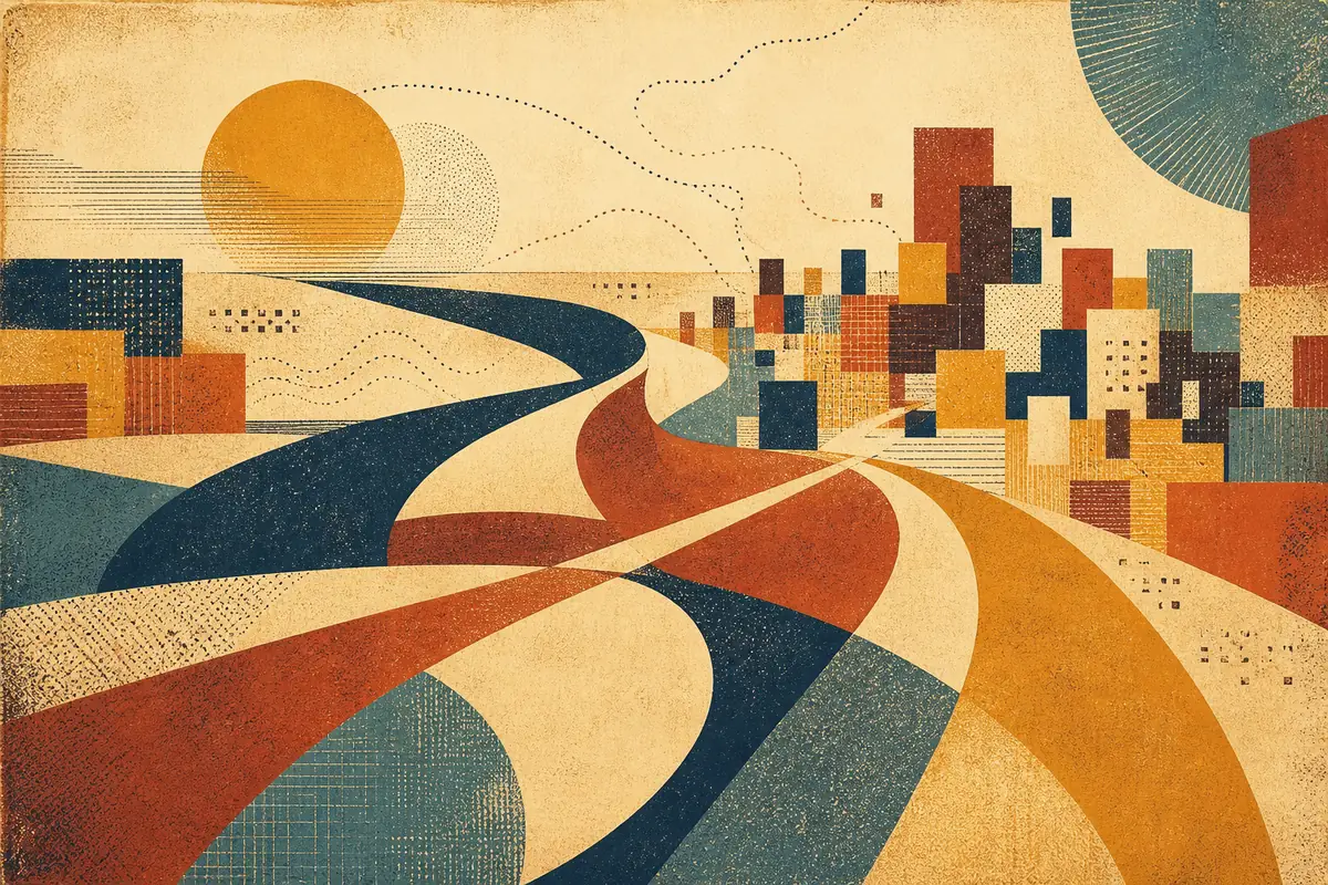 Abstract illustrated map composition for Haverford, United States
