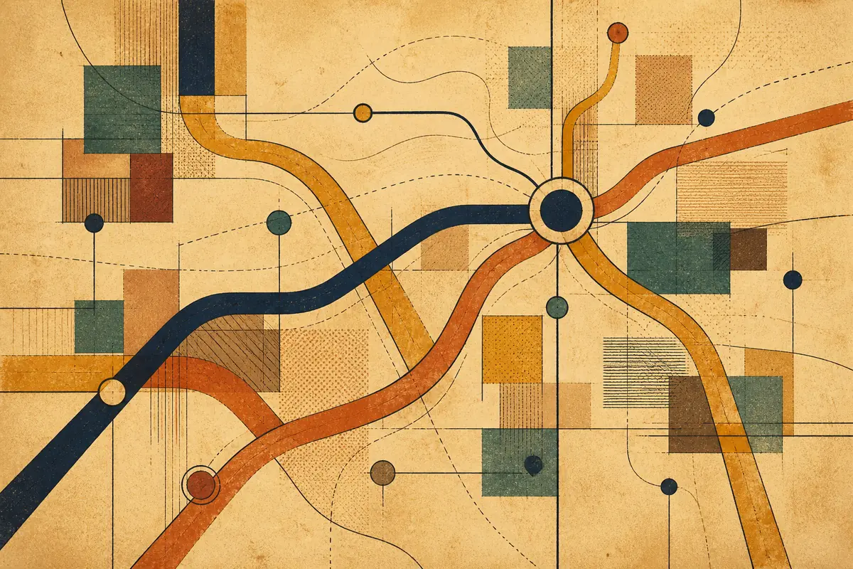 Abstract illustrated map composition for Haverhill, United States