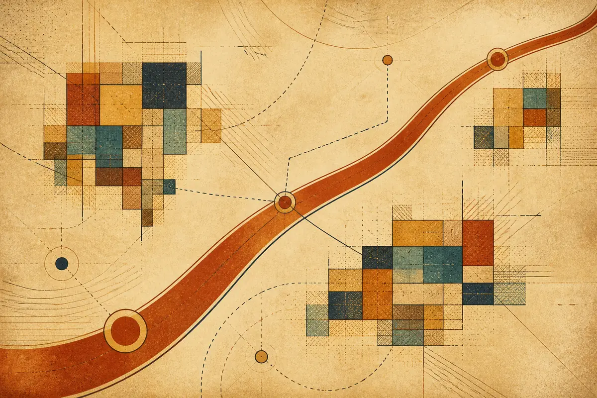 Abstract illustrated map composition for Haverstraw, United States