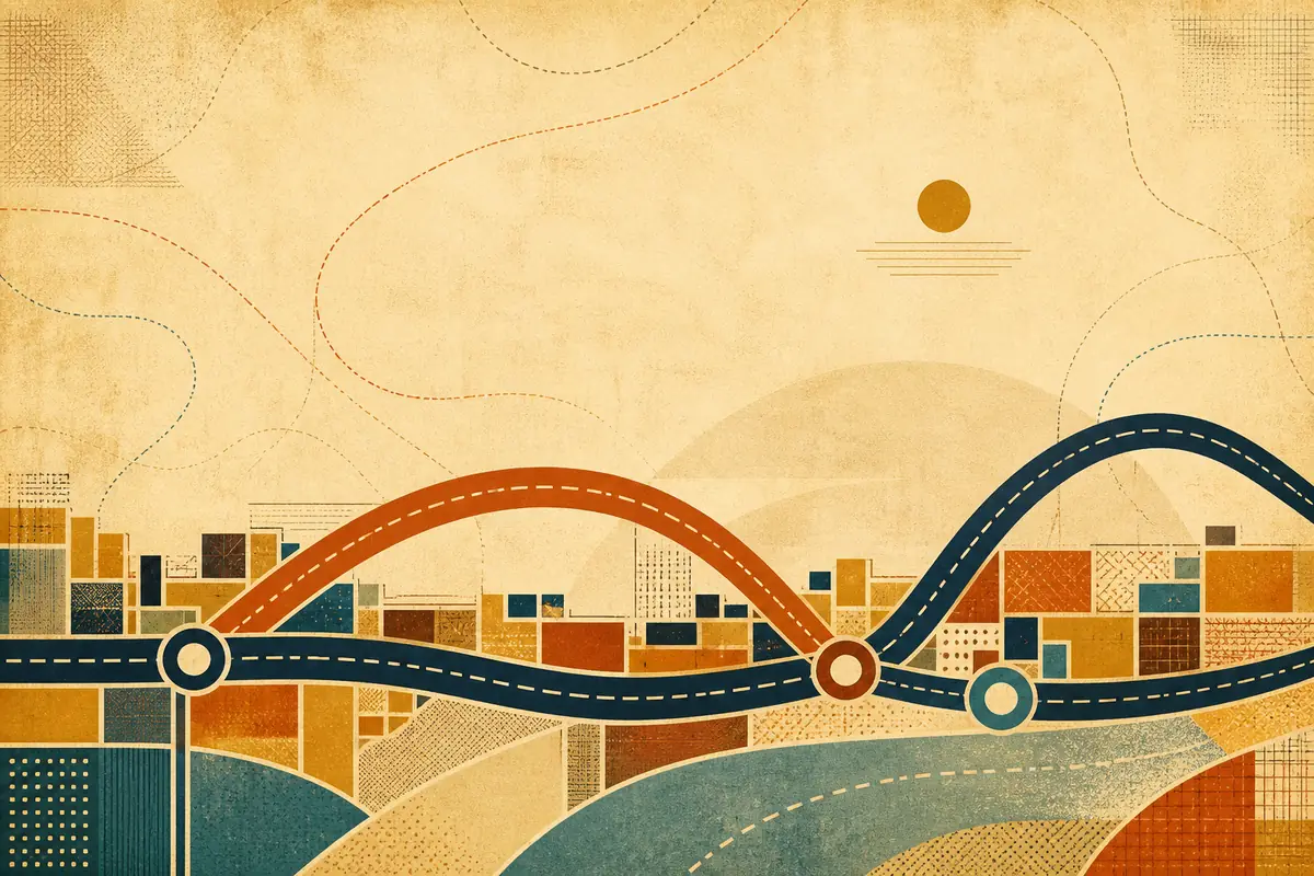 Abstract illustrated map composition for Helena, United States