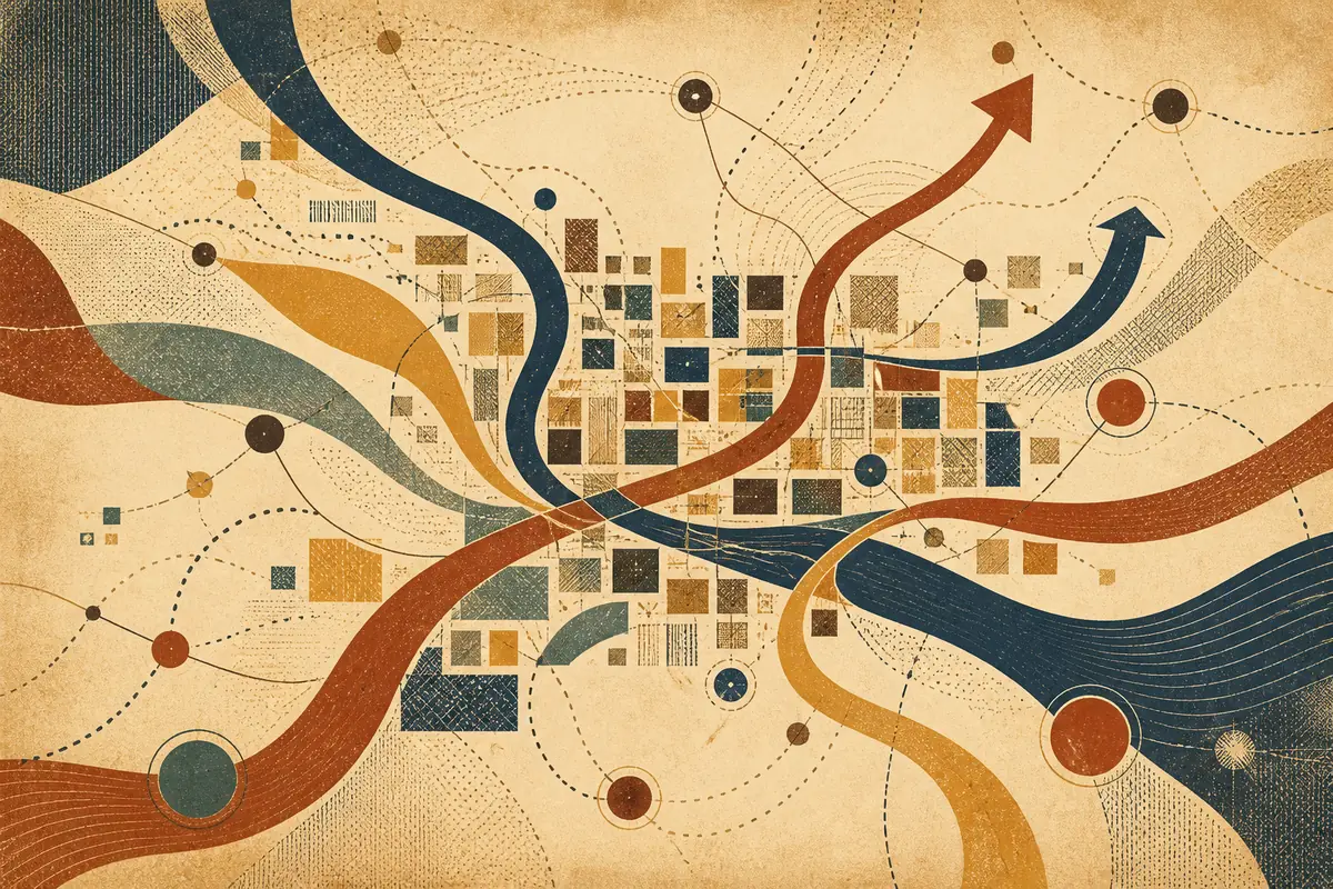 Abstract illustrated map composition for Henrietta, United States
