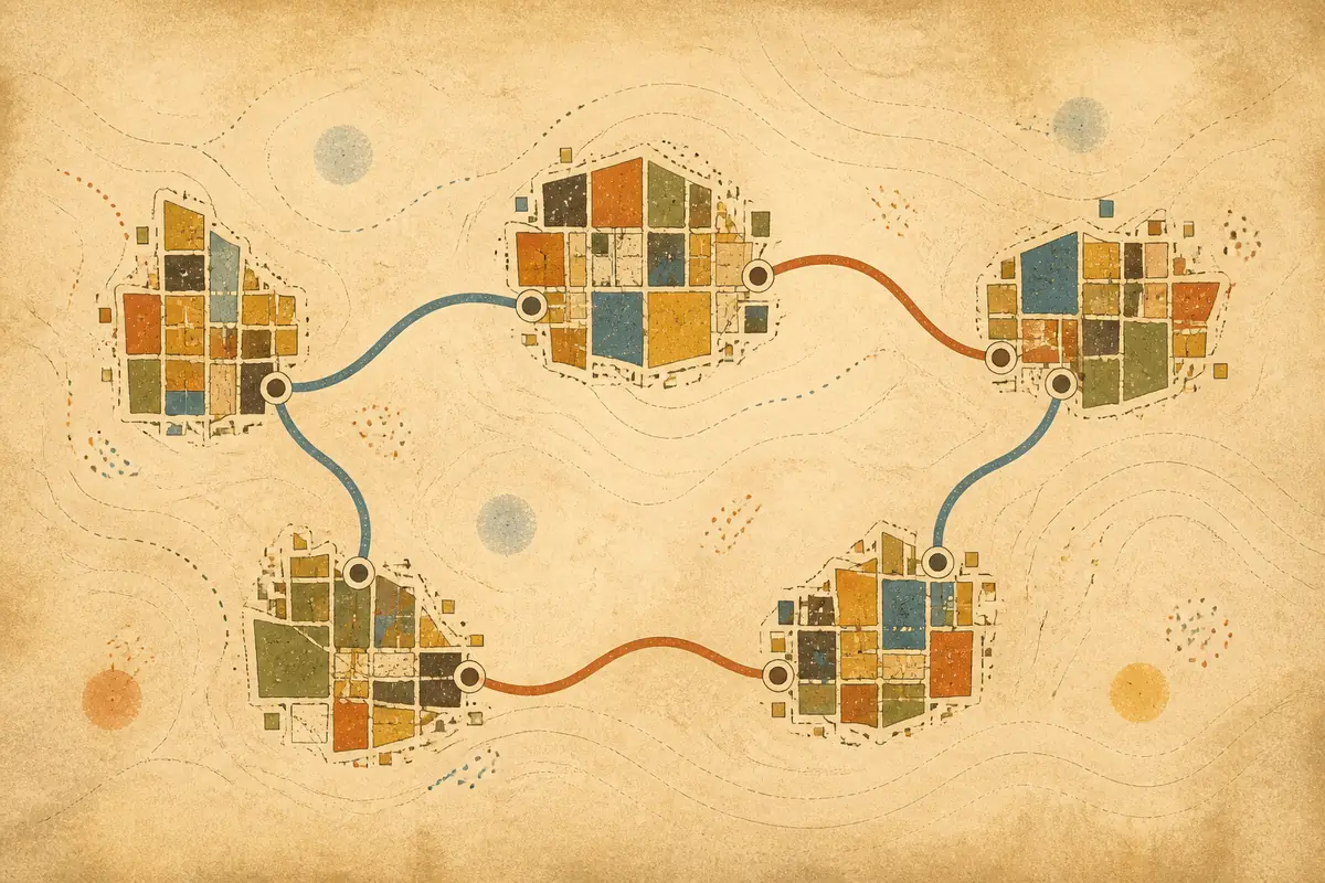 Abstract illustrated map composition for Hialeah, United States