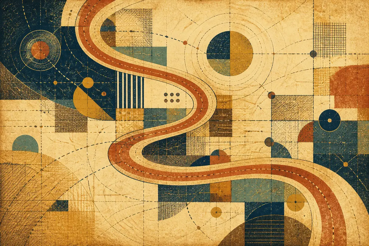 Abstract illustrated map composition for Hicksville, United States
