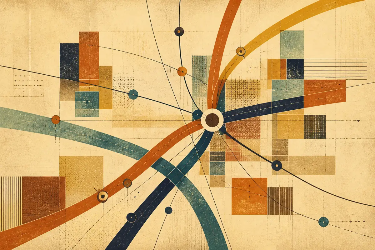 Abstract illustrated map composition for Highland, United States