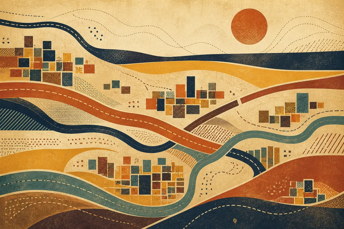 Abstract illustrated map composition for Hilton Head Island, United States