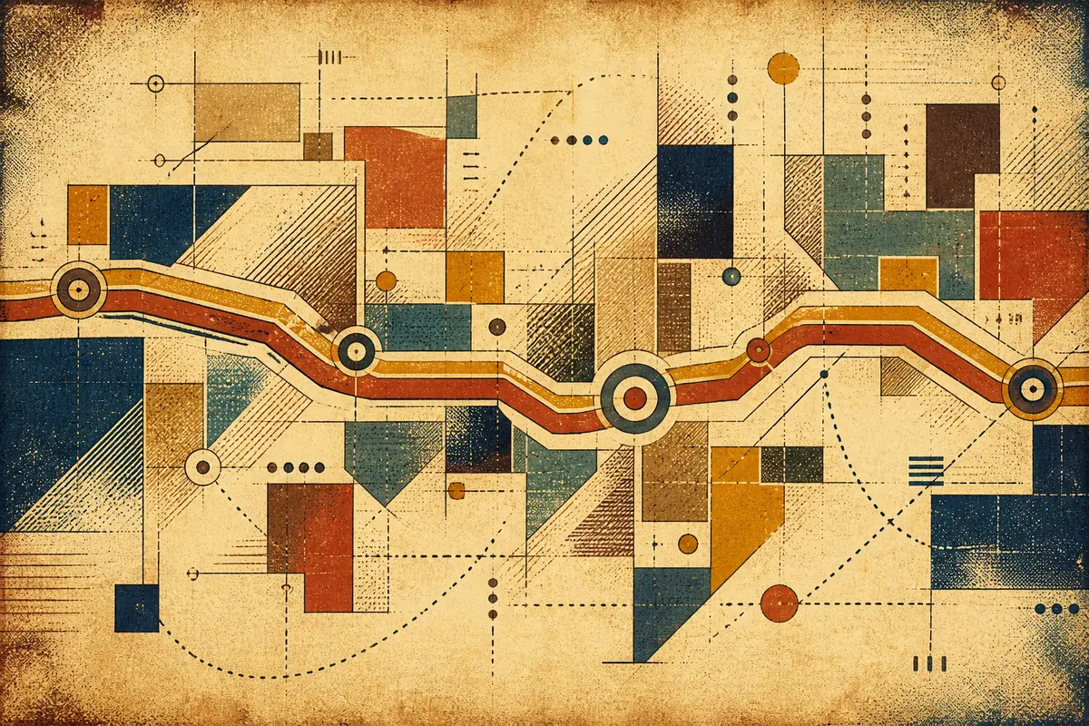 Abstract illustrated map composition for Hoffman Estates, United States