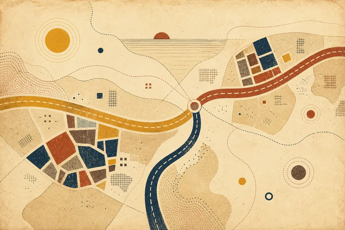 Abstract illustrated map composition for Holladay, United States