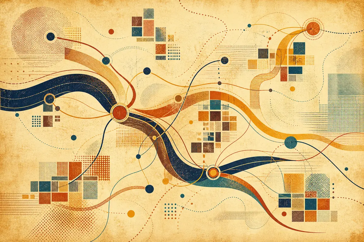 Abstract illustrated map composition for Holly Springs, United States