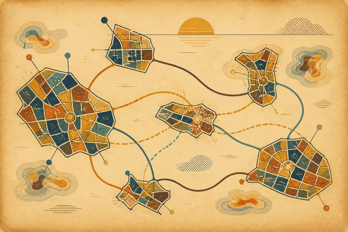 Abstract illustrated map composition for Honolulu, United States