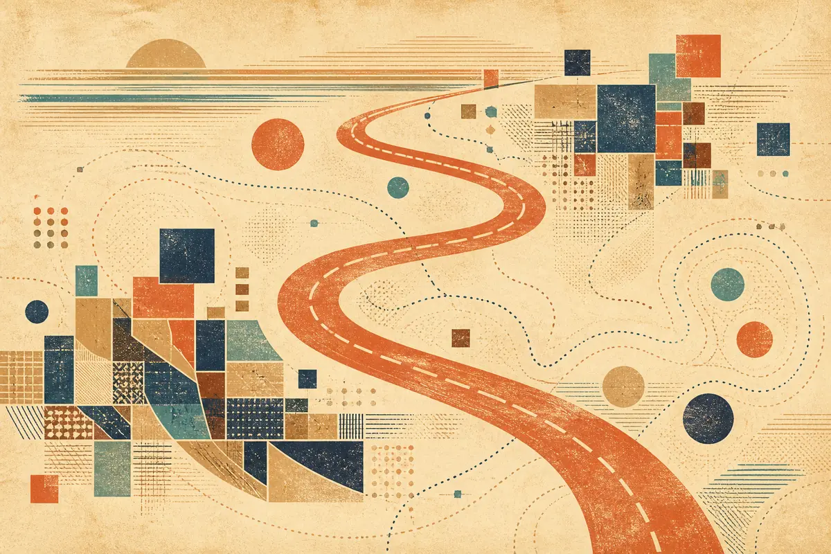 Abstract illustrated map composition for Hopkinsville, United States