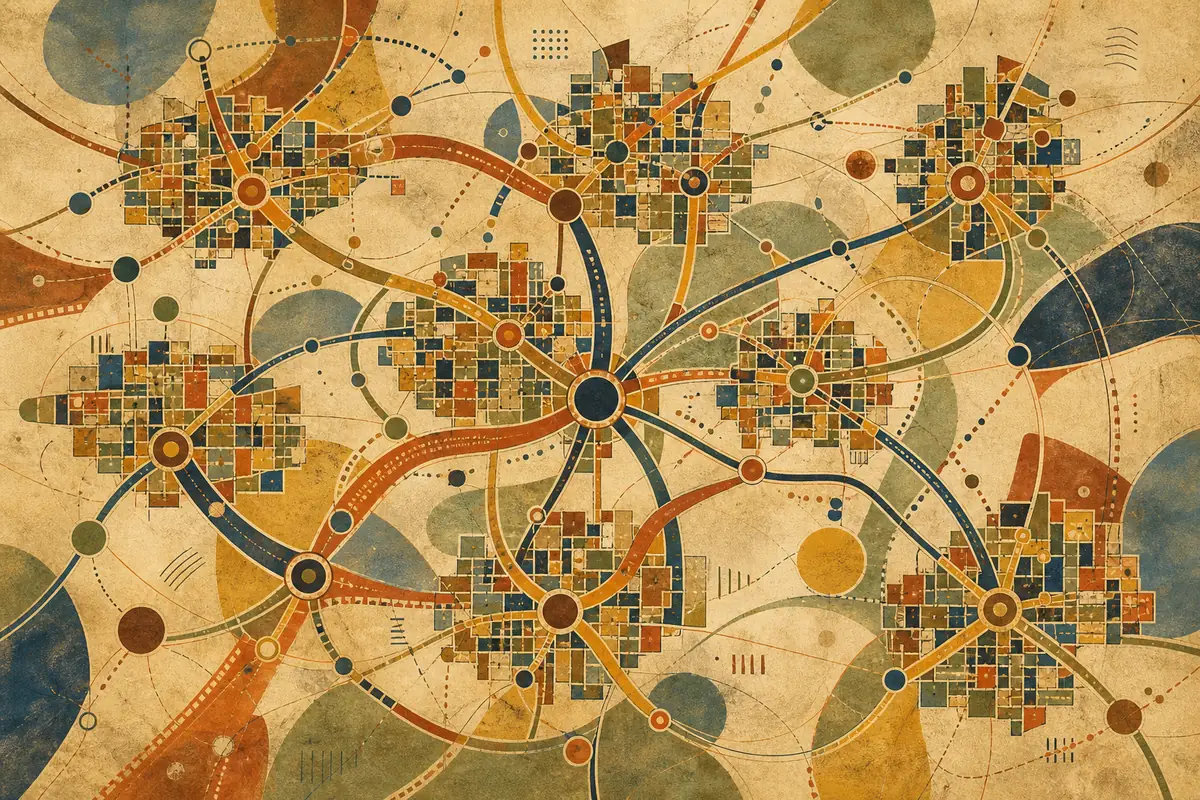 Abstract illustrated map composition for Houston, United States