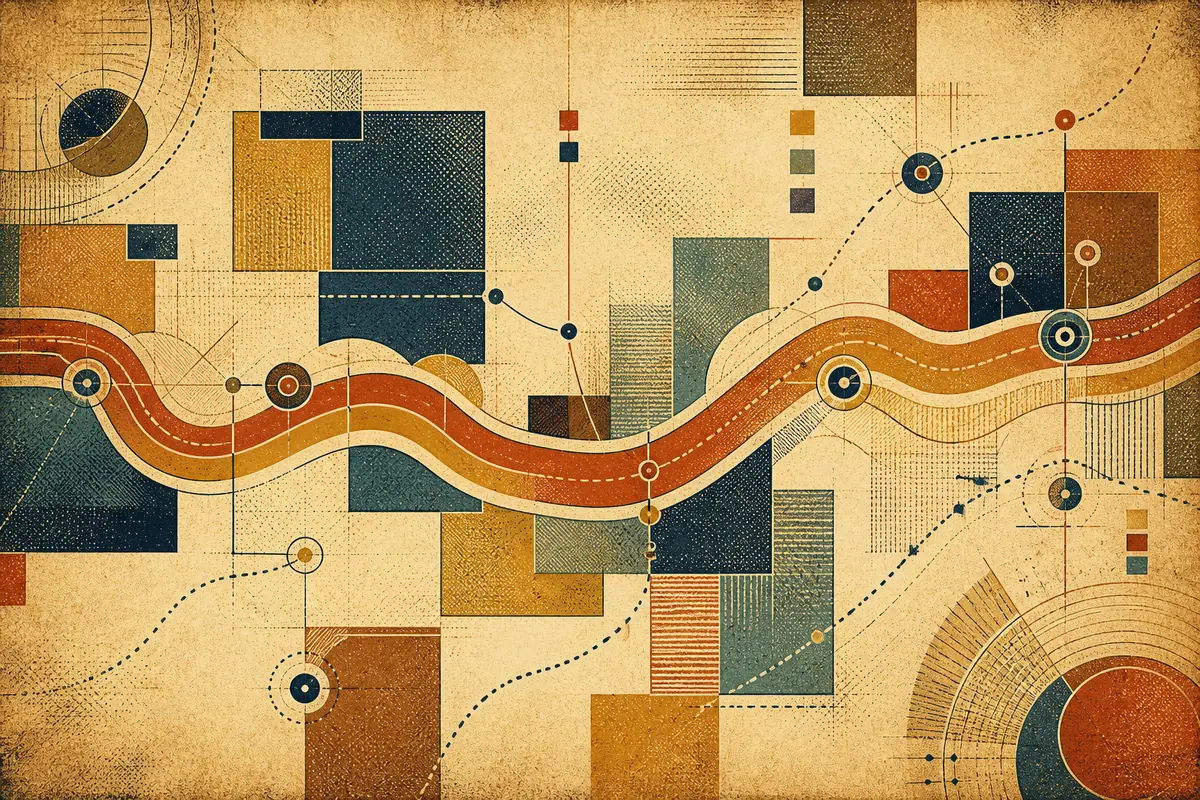 Abstract illustrated map composition for Huber Heights, United States
