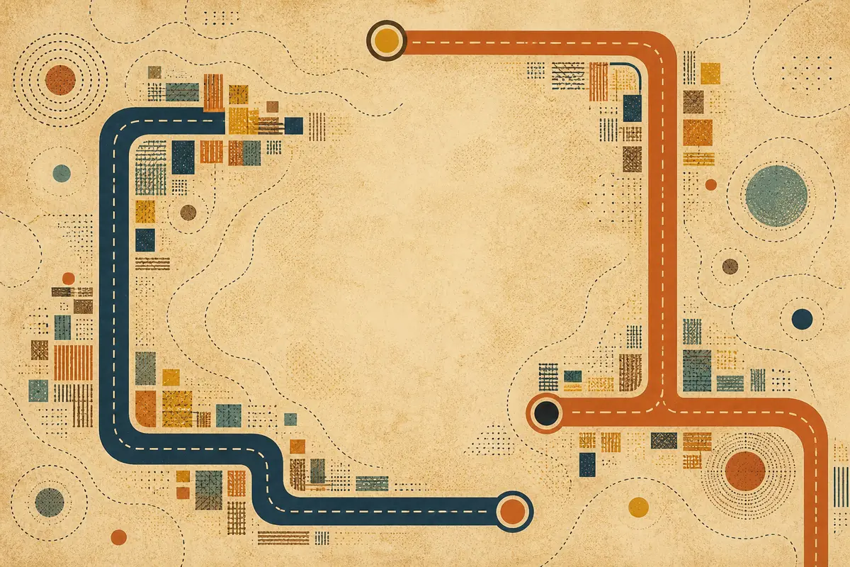 Abstract illustrated map composition for Huntington Park, United States