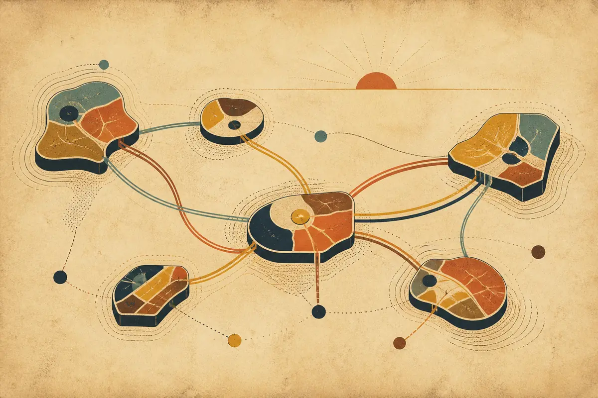 Abstract illustrated map composition for Huntington, United States