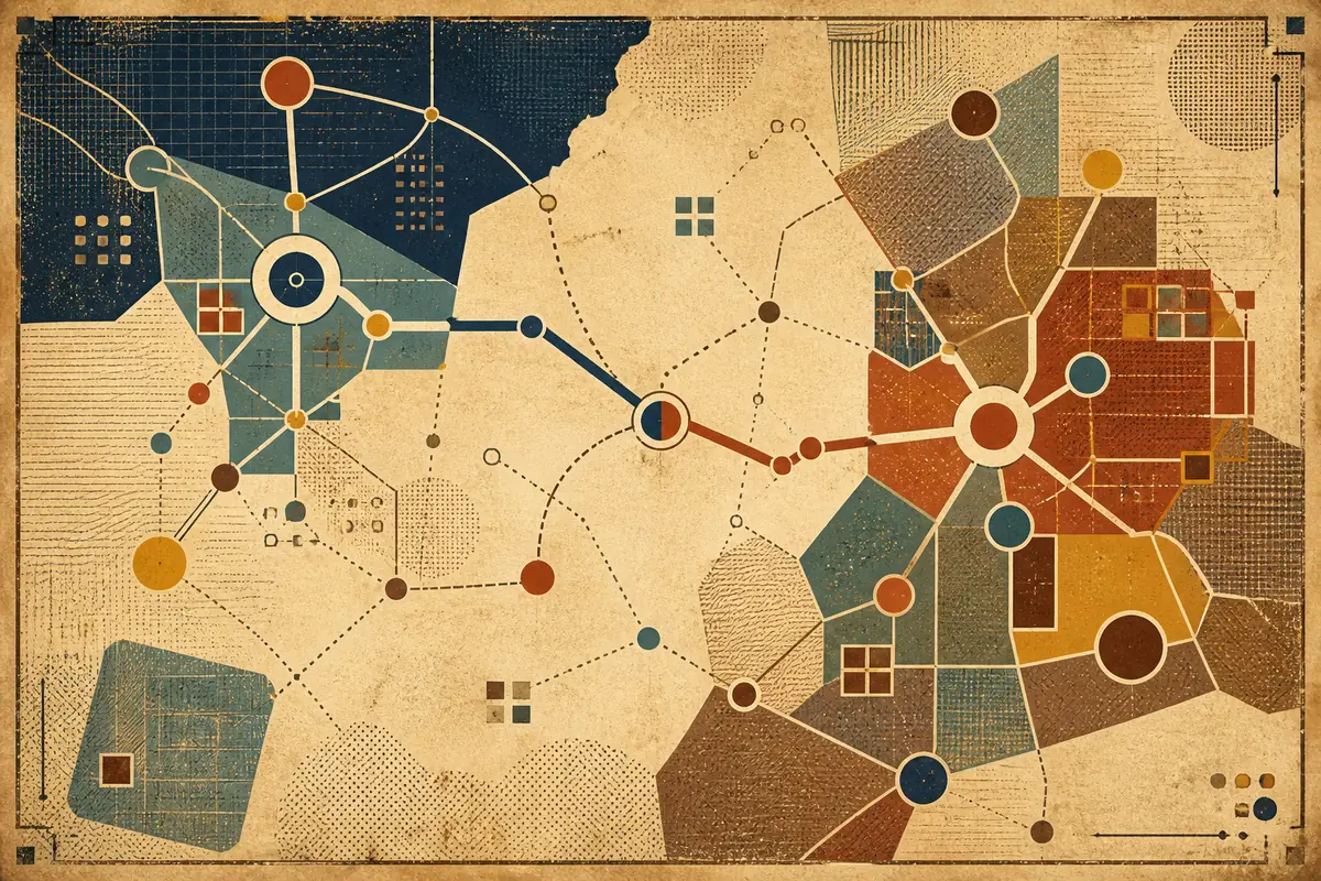 Abstract illustrated map composition for Huntley, United States