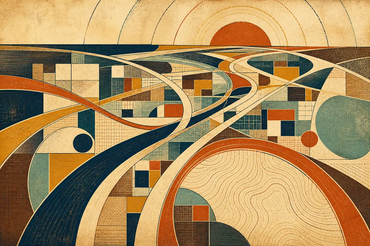 Abstract illustrated map composition for Huntsville, United States