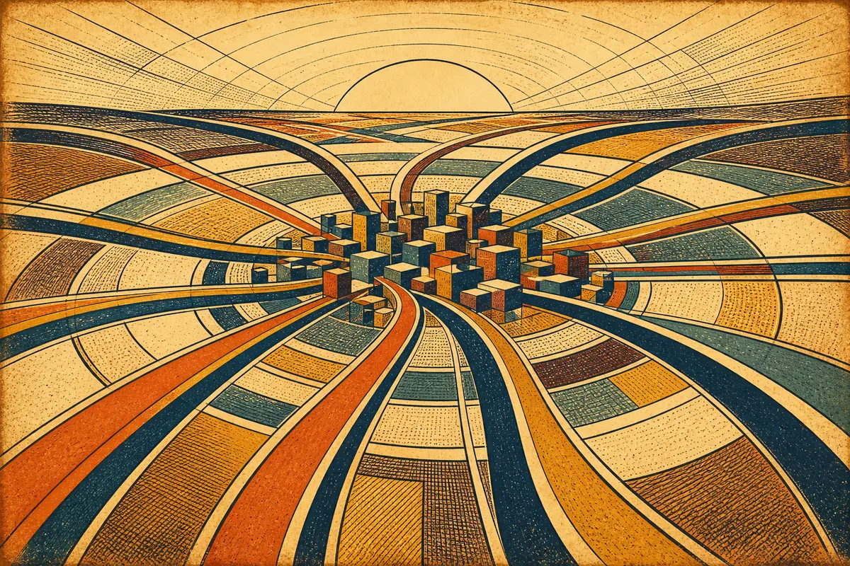Abstract illustrated map composition for Indianapolis, United States