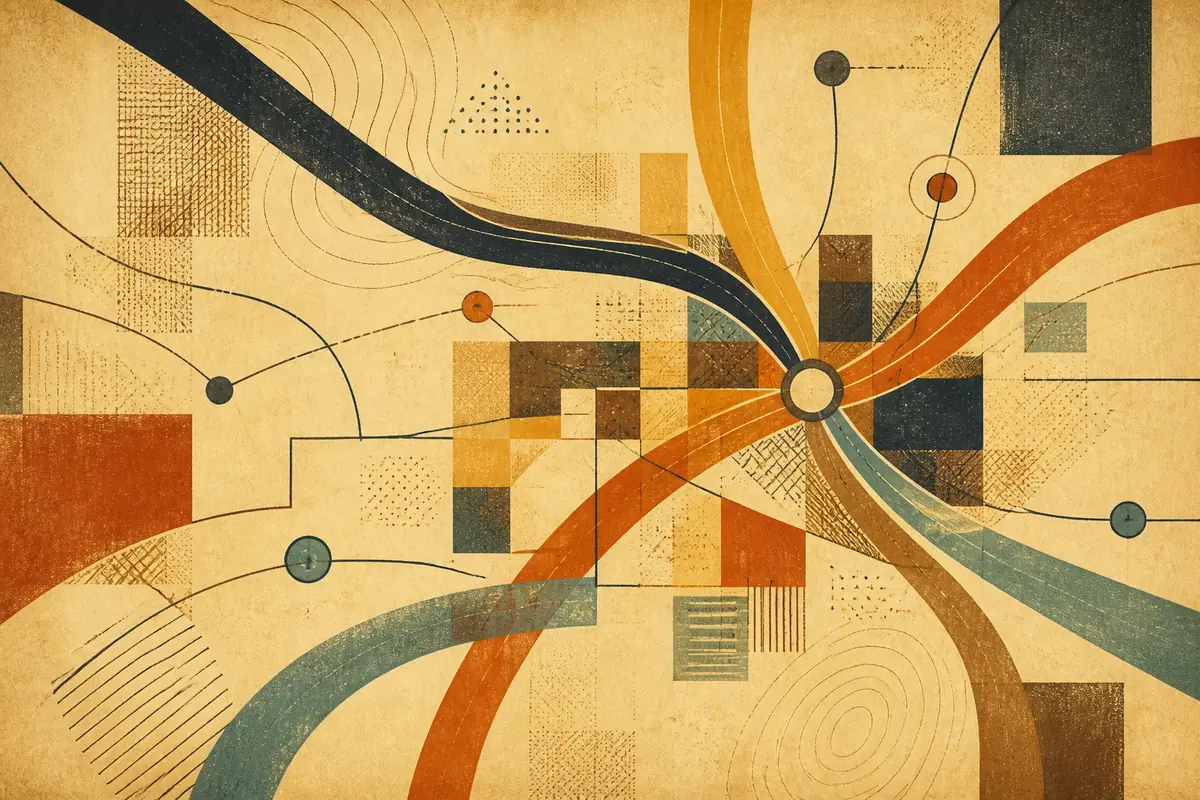 Abstract illustrated map composition for Irvington, United States