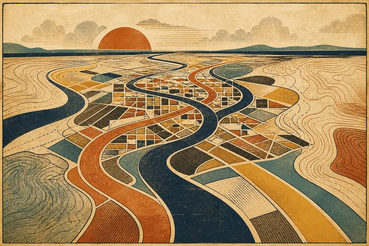 Abstract illustrated map composition for Jackson, United States
