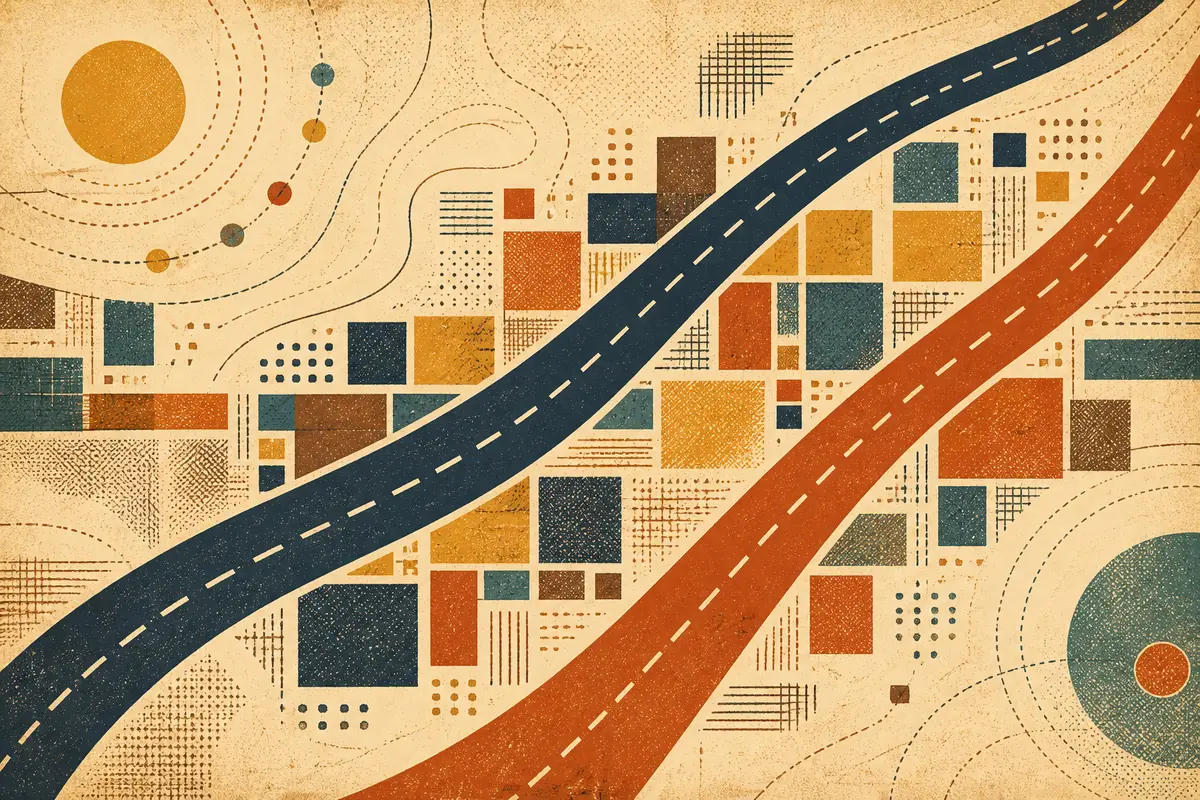 Abstract illustrated map composition for Jefferson City, United States