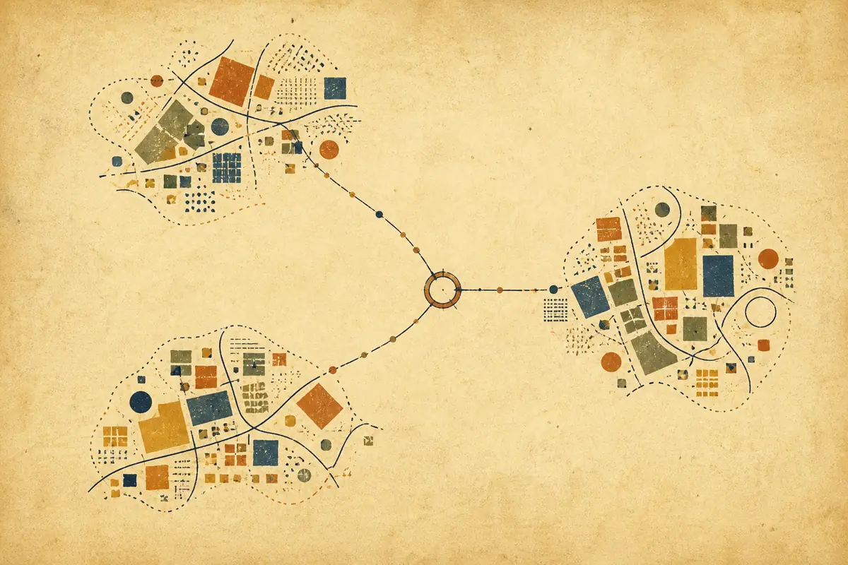 Abstract illustrated map composition for Joplin, United States