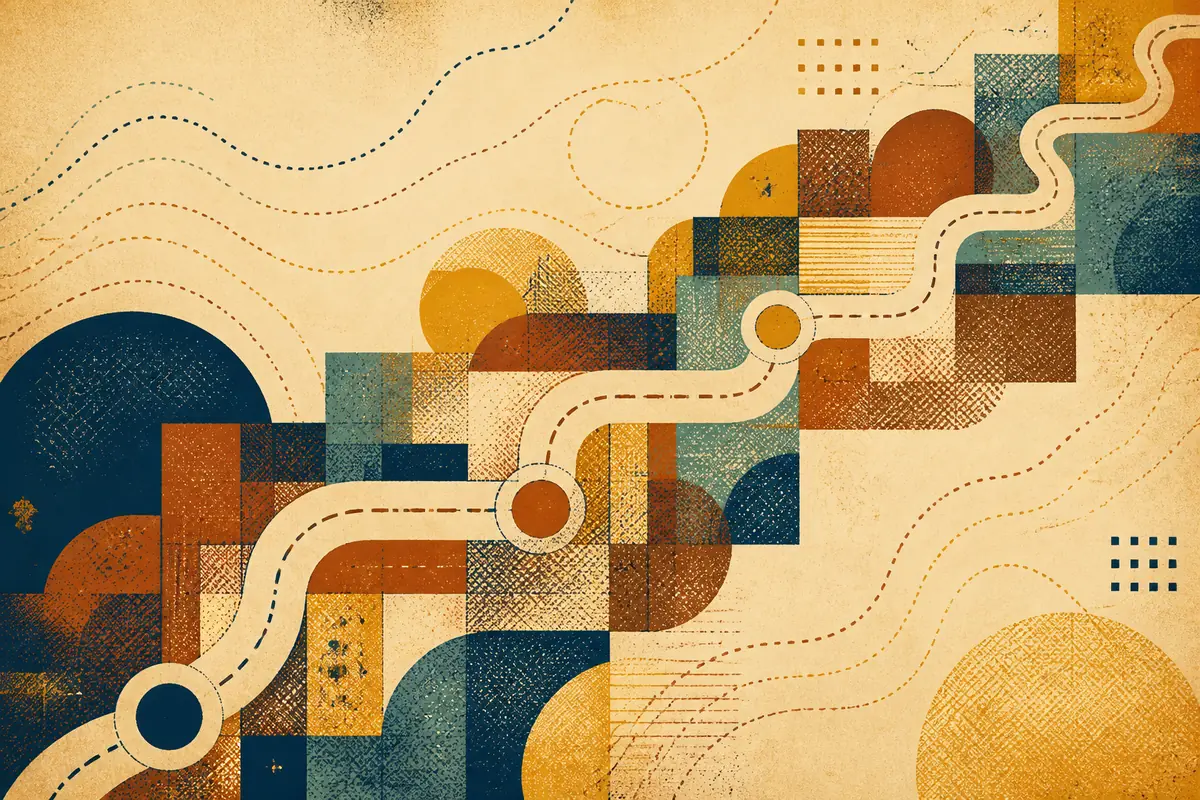 Abstract illustrated map composition for Juneau, United States