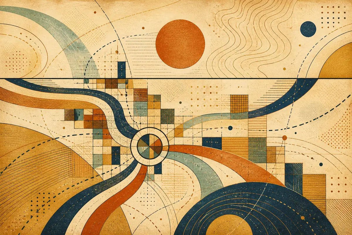 Abstract illustrated map composition for Jupiter, United States