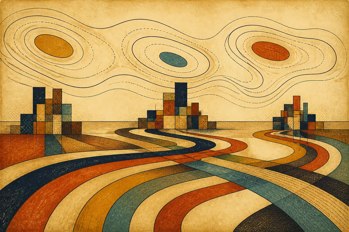 Abstract illustrated map composition for Jurupa Valley, United States