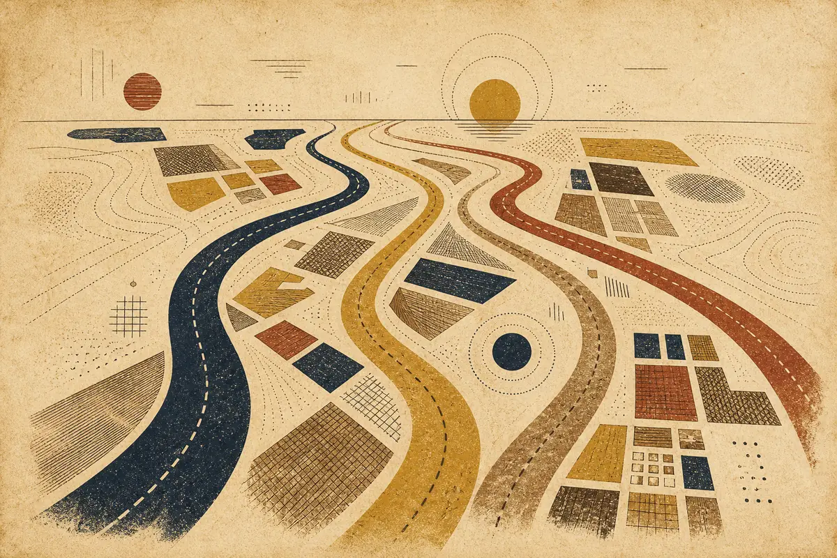Abstract illustrated map composition for Kaysville, United States
