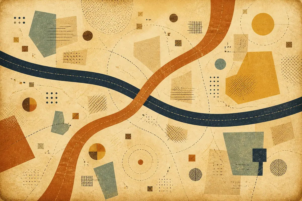 Abstract illustrated map composition for Kearns, United States