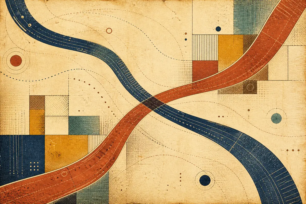 Abstract illustrated map composition for Keizer, United States